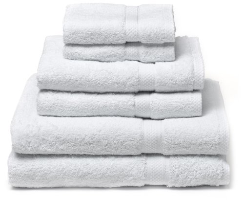 Pike Street 100% Egyptian Cotton 725-Gram 6-Piece Towel Set, White