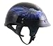 DOT Outlaw Gloss Black with Blue Feathers Half Helmet