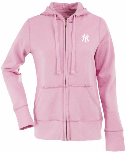 New York Yankees Womens Zip Front Hoody Sweatshirt (Pink)