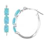 14k White Gold Turquoise Hoop Earrings