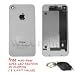 Replacement Back Glass Complete with interior Frame, camera lens, flash diffuser, chrome ring, wifi signal strip (pre-assembled) for iPhone 4 4G back glass repair (white) OEM + iPhone 4 repair tool 7 in 1 included + FREE Igobee mini-biner LED keychain light by WIZCRAFTER