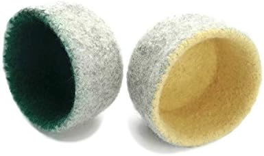 Color Block Decorative Felt Bowl Dove Gray & Emerald Green Or Custard Yellow