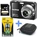 Bundle: Fuji AX650 Digital Camera in Black + 4GB +Case +JCB NiMh Rechargeable Batteries & Charger (Fujifilm Finepix AX650 Black, 16MP, 5xOptical Zoom, 2.7" LCD, HD video)