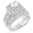 Sterling Silver Cubic Zirconia CZ Victorian Wedding Engagement Ring Set Sz 5