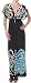 FOCapVBigFlower8809 Big Flower on Solid Black Graphic Print V-Neck Cap Sleeve Empire Waist Long / Maxi Dress - Teal, one size
