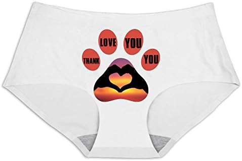 Custom Women's Sporty Stretch Ice Silk Brief Panties Underwear PAW PRINT Size L White