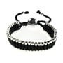 Linked Bars Adjustable Friendship Bracelet - Black