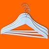 Pack of 12 premium quality white wooden coat hangers for childrens' clothes - 32cm wide