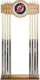 NHL New Jersey Devils 2 piece Wood and Mirror Wall Cue Rack