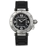 Cartier Men's Pasha Seatimer Automatic Stainless Steel and Rubber Watch #W31077U2