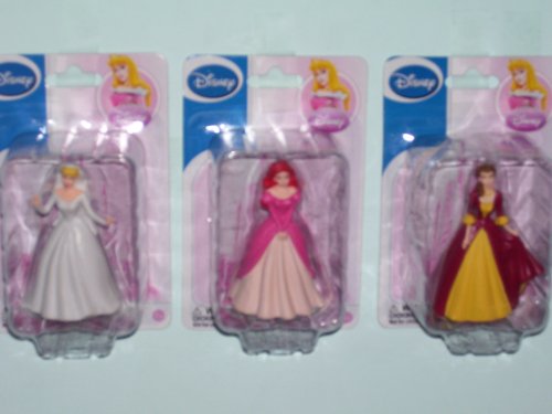 3 Disney Princess Figurines Cinderella & Belle & Ariel (Sold As 3 Figurines in a Set)