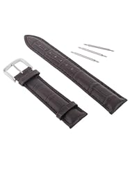 Neewer 14mm Dark Brown Genuine Leather Crocodile Pattern Band Watch Strap