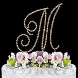 RENAISSANCE MONOGRAM CAKE TOPPER GOLD SMALL LETTER M