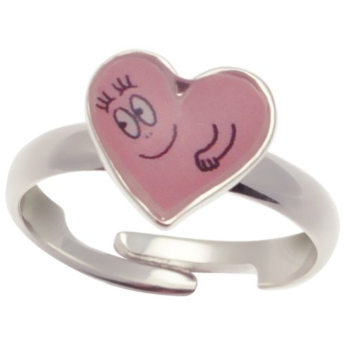 Pixi bijoux Kids - Barbapapa - bague coeur rose argentée réglable