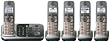 Panasonic KX-TG7745S DECT 6.0 Link-to-Cell via Bluetooth Cordless Phone with Answering System, Silver, 5 Handsets