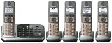 Panasonic KX-TG7745S DECT 6.0 Link-to-Cell via Bluetooth Cordless Phone with Answering System, Silver, 5 Handsets