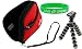 Neoprene Sleeve (Spicy Red) Case and Premium Tripod for Flip Mino Series Camcorder Black