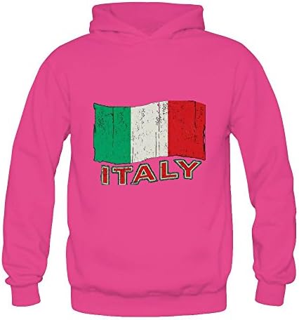 ZHEIUU Women's Italy Flag Pink Hoodie
