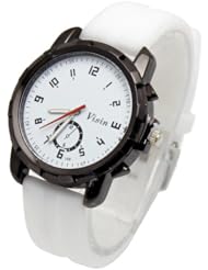 Accmart New Fashion Rubber Strap Sport Unisex Analog Quartz Wrist Watch White