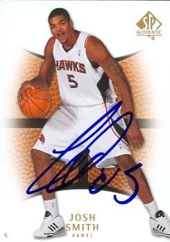 Josh Smith Autographed/Hand Signed Basketball Card (Atlanta Hawks) 2008 Upper Deck SP #9