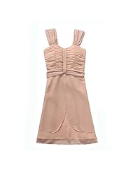 Plus Size Chiffon Cap Sleeves Ruched Shirred Vintage Cocktail Bridesmaid Dress/Mini Dress 
