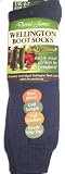 Ladies Wellington Boot Socks Ideal for Gardening Size 4-7 (NAVY BLUE)
