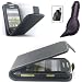 Black Flip Leather Case Cover & Crystal Clear Screen Protector & Car Charger for Samsung Galaxy Mini S5570