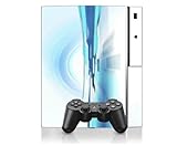 Abstract Light Blue Design PS3 Playstation 3 Body Protector Skin Decal Sticker