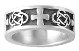 : Sterling Silver Celtic Design Cross Ring by Bob Siemon, Size 10