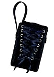 Nicole Miller Suede Universal Cell Phone Carry Case with Side Loop Handle, Black with Lace