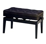 Cameron & Sons CS-15 EBHP Leather Adjustable Double Piano Bench (Polished Black)