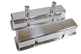 Racer Performance 1958-86 Chevy Small Block 283-305-327-350-400 Tall Polished Aluminum Circle Track Racing Valve Covers - Smooth