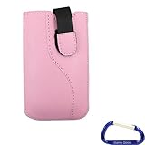 Gizmo Dorks Vertical Faux Leather Case Pouch Sleeve (Pink) with Carabiner K ....