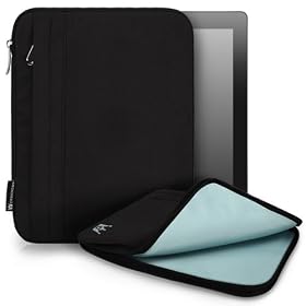 CaseCrown Faux Suede Zip Sleeve Case (Black) for Motorola XOOM WiFi / 3G Model
