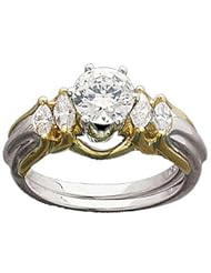 Ann Harrington Jewelry 14k 2-tone Gold 3/8 Ct Tw Diamond Ring Enhancer