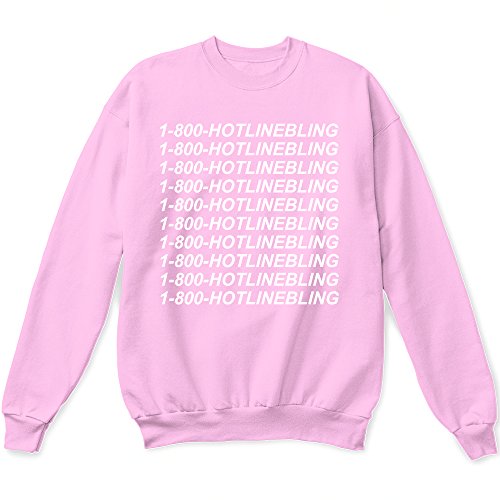 1 800 Hotline Bling Sweater Pullover Sweatshirt Pink - Small