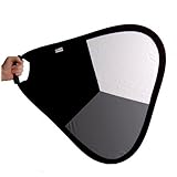 CowboyStudio Photo Studio 24 Inch Triangular Collapsible Balanced Reflector, Black/Grey/White and Silver
