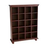 SEI 4-Column Cherry Media Shelf with 20 Storage Cubbies