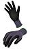 G & F 1520 Seamless Knit Nylon Nitrile Form Coated Work Gloves, Black, Size Large, 3 Pair Pack