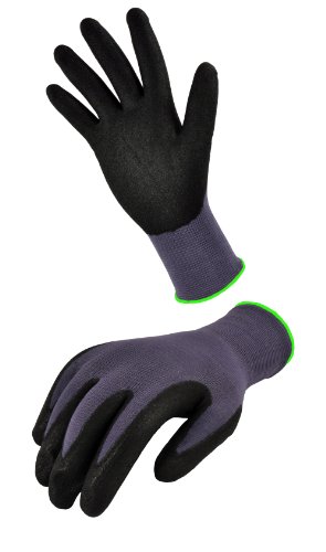 Nylon Gloves:G & F 1520 Seamless Knit Nylon Nitrile Form Coated Work Gloves, Black, Size Medium, 3 Pair Pack Images
