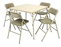 5 Piece Set with 34 Square Folding Table and 4 Chairs in Tan By Cosco
