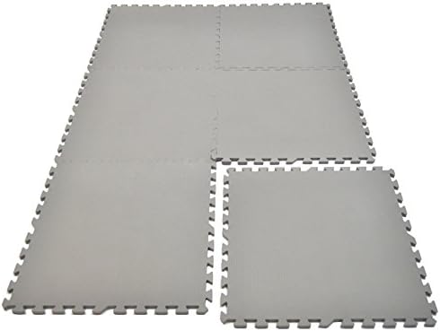 Set of 6 Gray 24" X 24" X ~9/16" Non-Toxic Extra Thick Non-Recycled Quality Waterproof Multi-purpose Anti-Fatigue Mats
