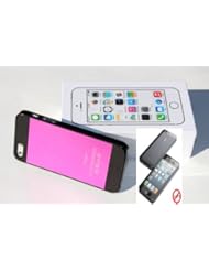Beauty: DIGIWAVES U.S.A. - (PINK / BLACK) Armor Alloy Case for Apple iPhone 5 / 5S: Premium Anodized Aluminum Plate + Hard Cover Case - (Compatible With: AT&T, Verizon, Sprint, T-Mobile Carriers) With Scratch-Resistant Hard Shell Slim Light Weight Case Cover for iPhone 5S or iPhone 5 --- BUNDLED: ANTI-GLARE & ANTI FINGERPRINT FRONT SCREEN & BACK CASE PROTECTOR FILMS --- - DIGIWAVES U.S.A.