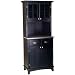 Home Styles Wood Buffet with Stainless Steel Top and 2-Door Hutch in Black