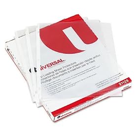 UNV21129 Top Load Nonglare Poly Heavy Gauge Archival Quality Sheet Protectors, 50/Box