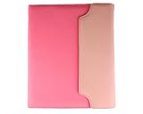 Bundle Monster Synthetic Leather Opening Case Cover Jacket with Interior Compartments For Apple Ipad Tablet 3G / Wifi Accessories - Pink