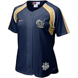 Nike Milwaukee Brewers Navy Blue Ladies Home Plate Baseball Jersey