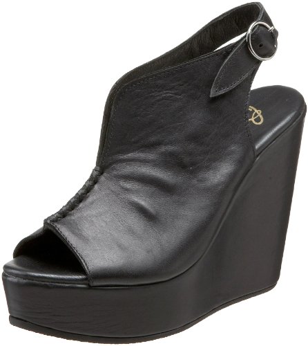 Butter Women's Aidan Slingback Wedge,black calf,5 M US