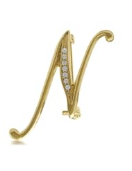 Jewelry: BERRICLE Goldtone Initial Letter Brooch Pin - N - BERRICLE