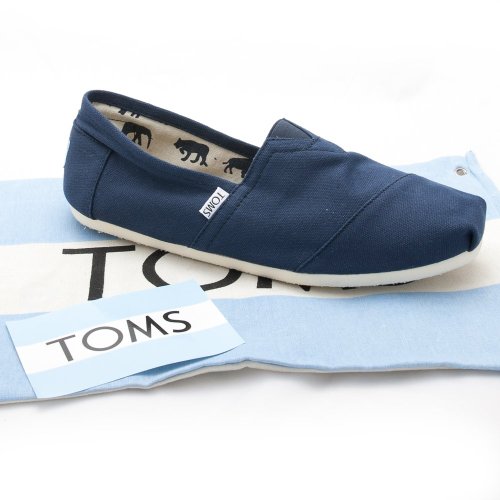Toms Mens Navy Canvas Slip on Espadrille Navy UK 9